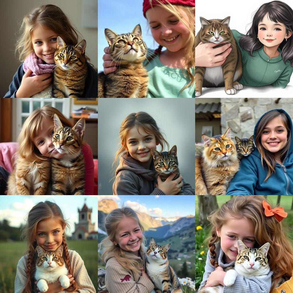 Girl of Greatness with Cat Portrait