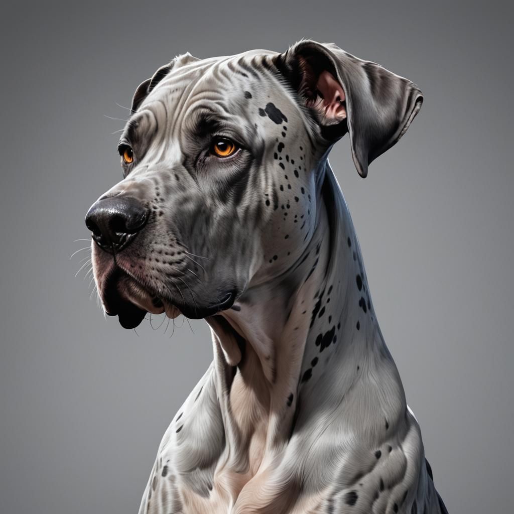 Anime Great Dane Dog in 3D Digital Art