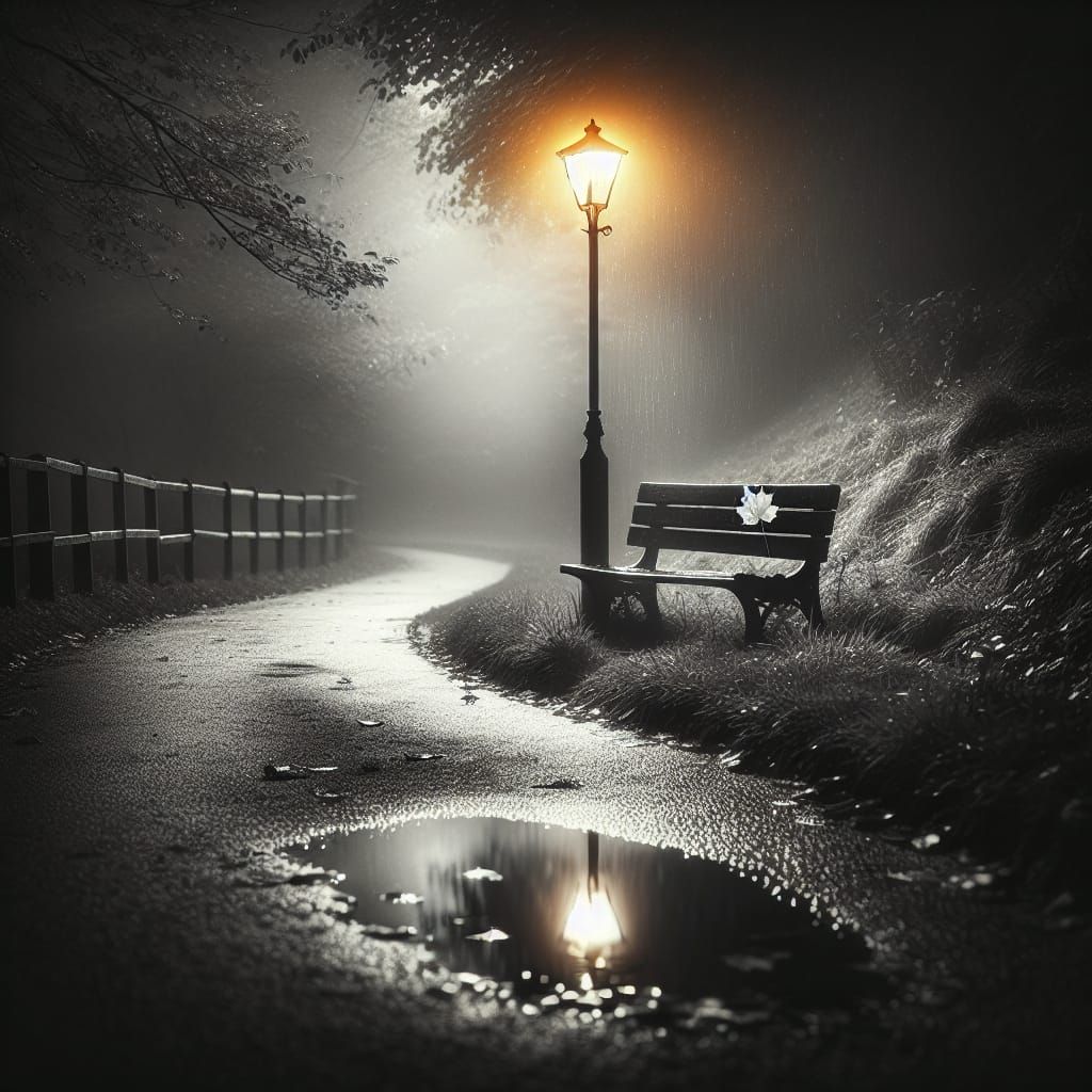 Vintage Macro Photo of a Lonely Bench