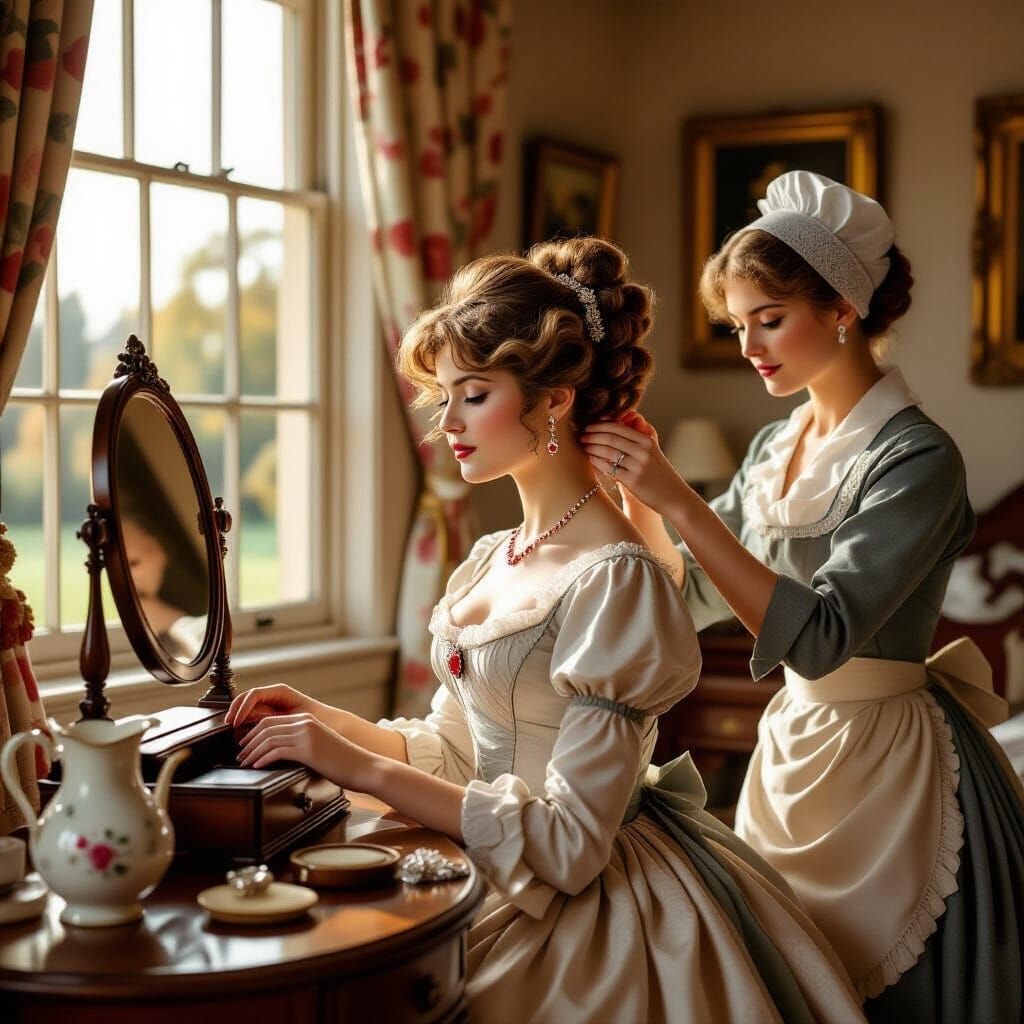Regency Era Woman's Morning Ritual