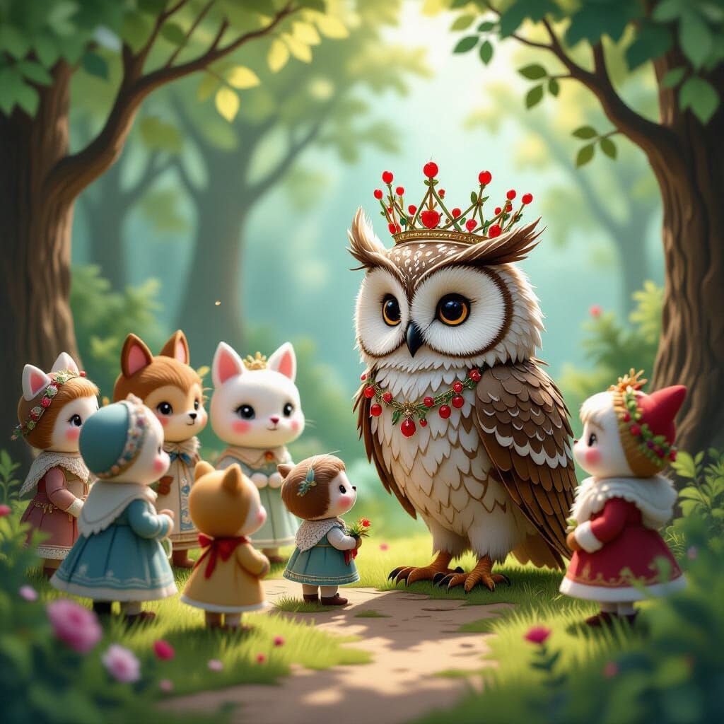 Woodland Creatures Royal Procession in Enchanted Forest
