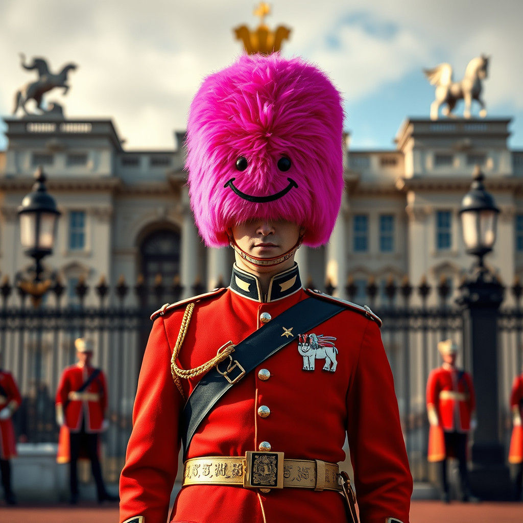 Kings-Guardsman with Pink Fur Headdress, Fantasy Art