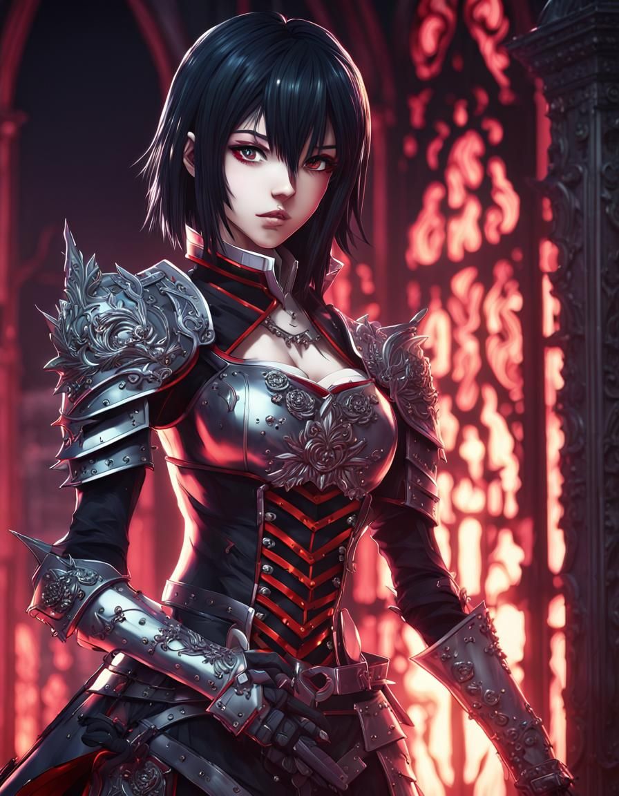 Ethereal Vampire Maiden in Anime Style