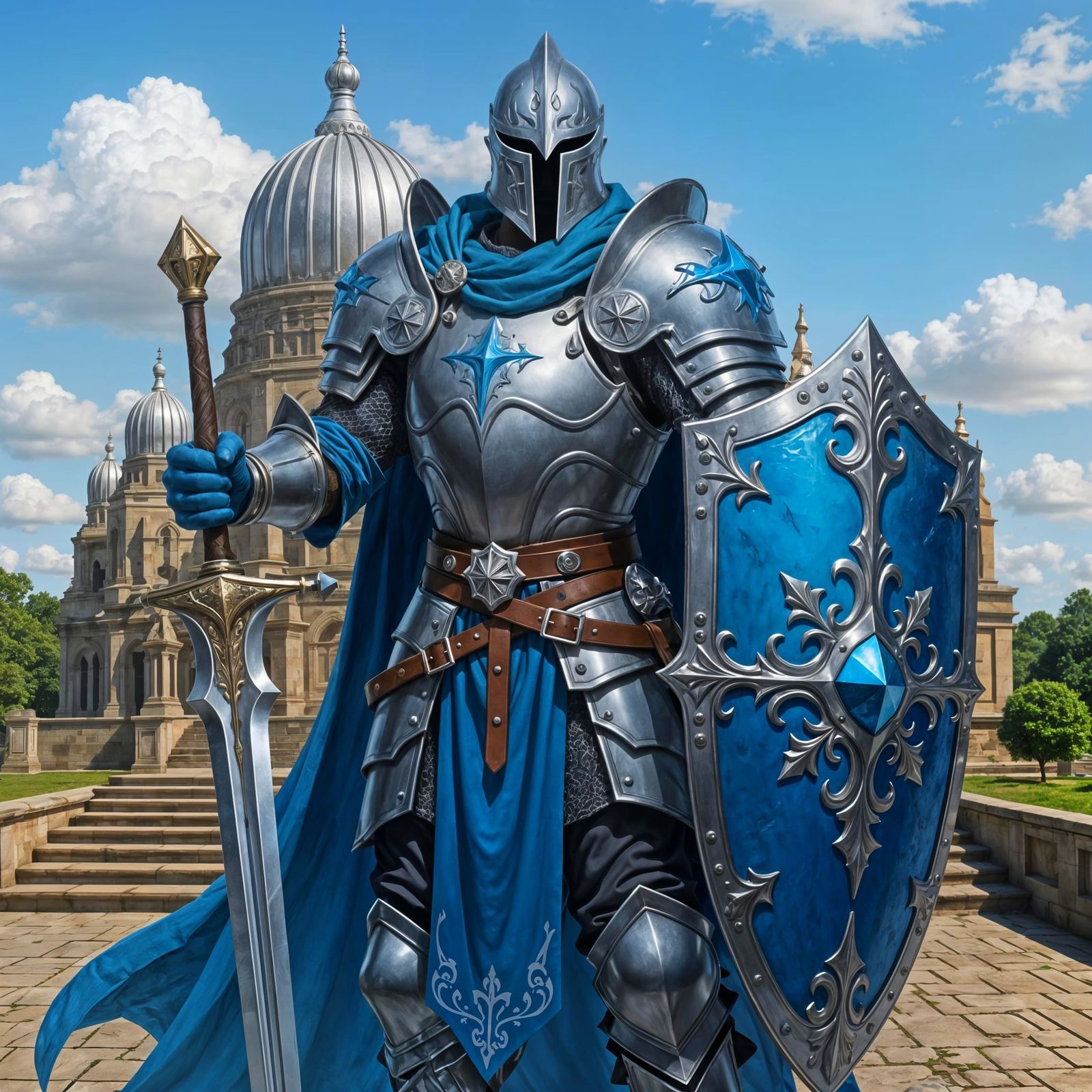 Paladin of Torm in Ornate Silver Armor