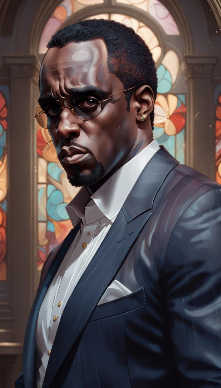 P. Diddy looking guilty portrait head and shoulders portrait...