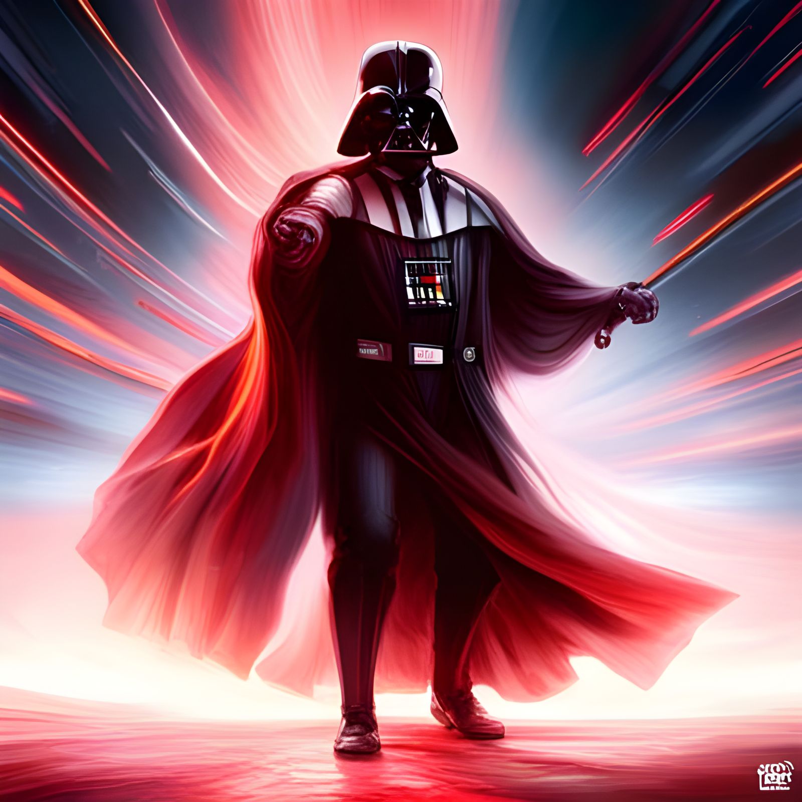 Darth Vader in Dynamic Red Lighting