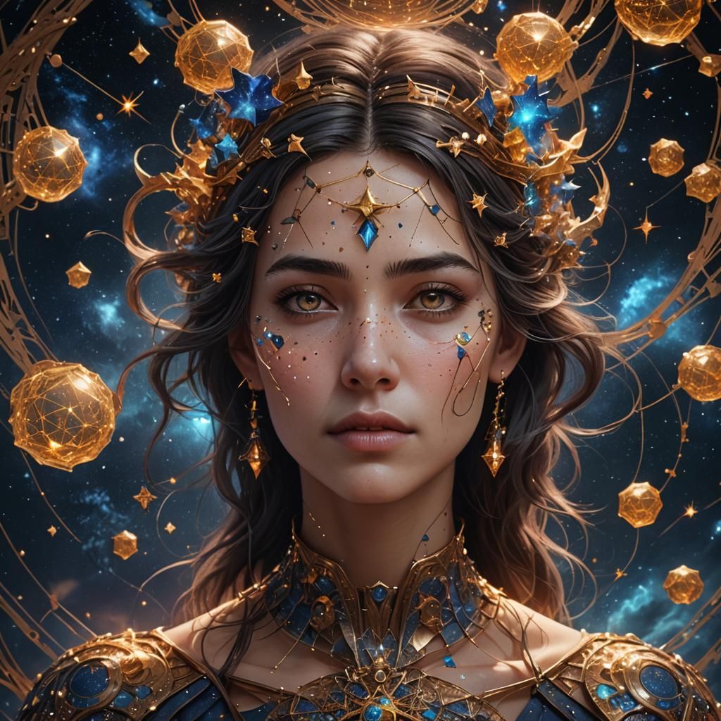Constellation Woman: Detailed Fantasy Art