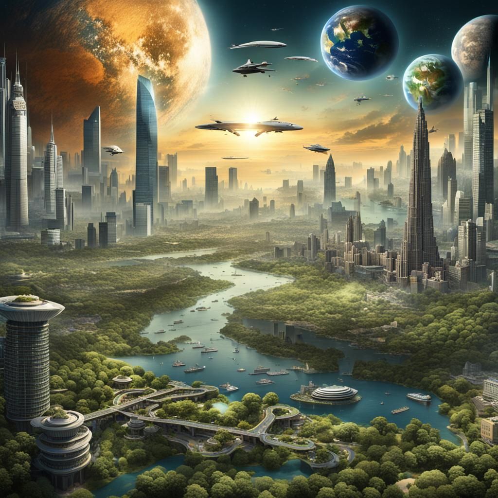 Futuristic Earth in the Year 4000