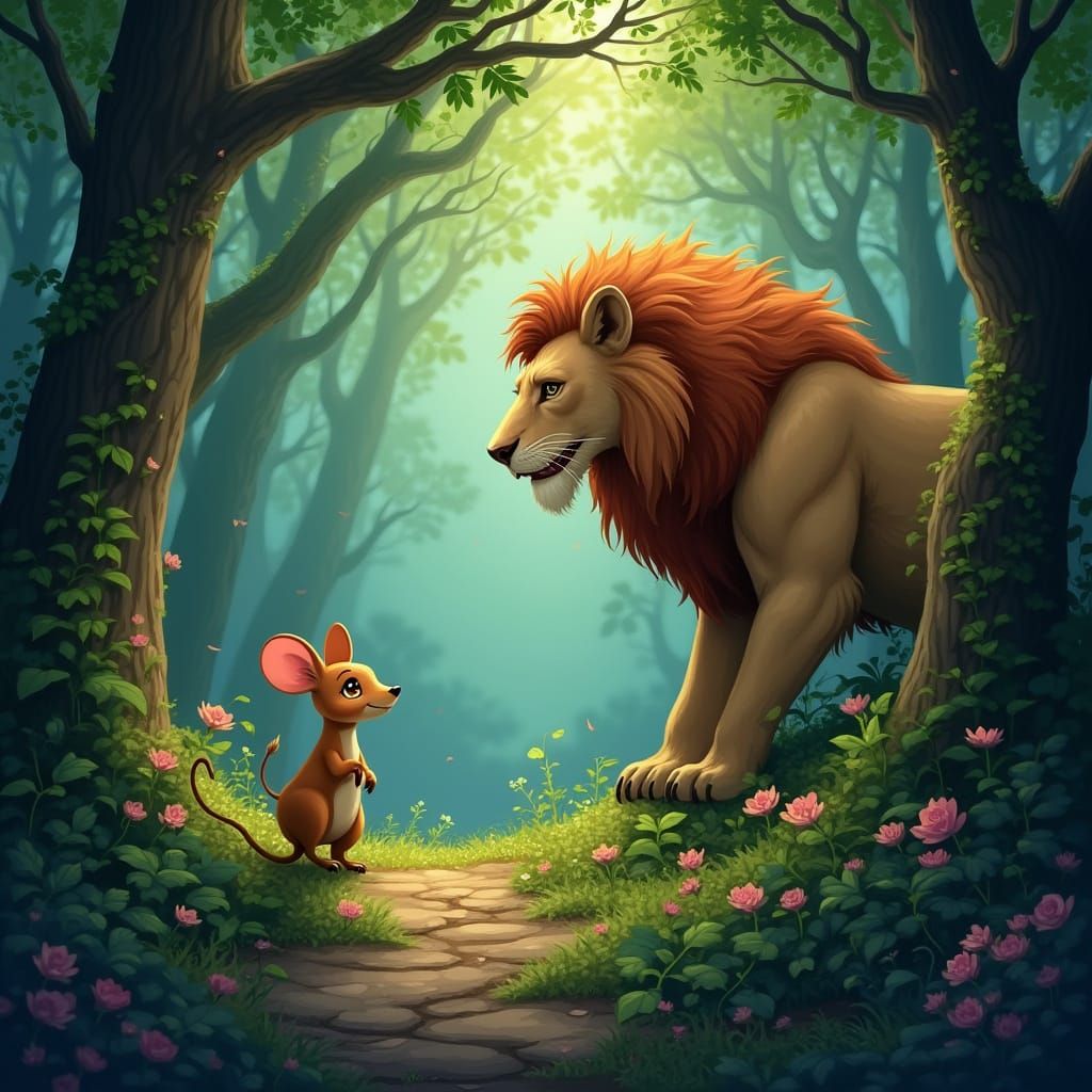 Clever Mousedeer in Whimsical Forest Realm