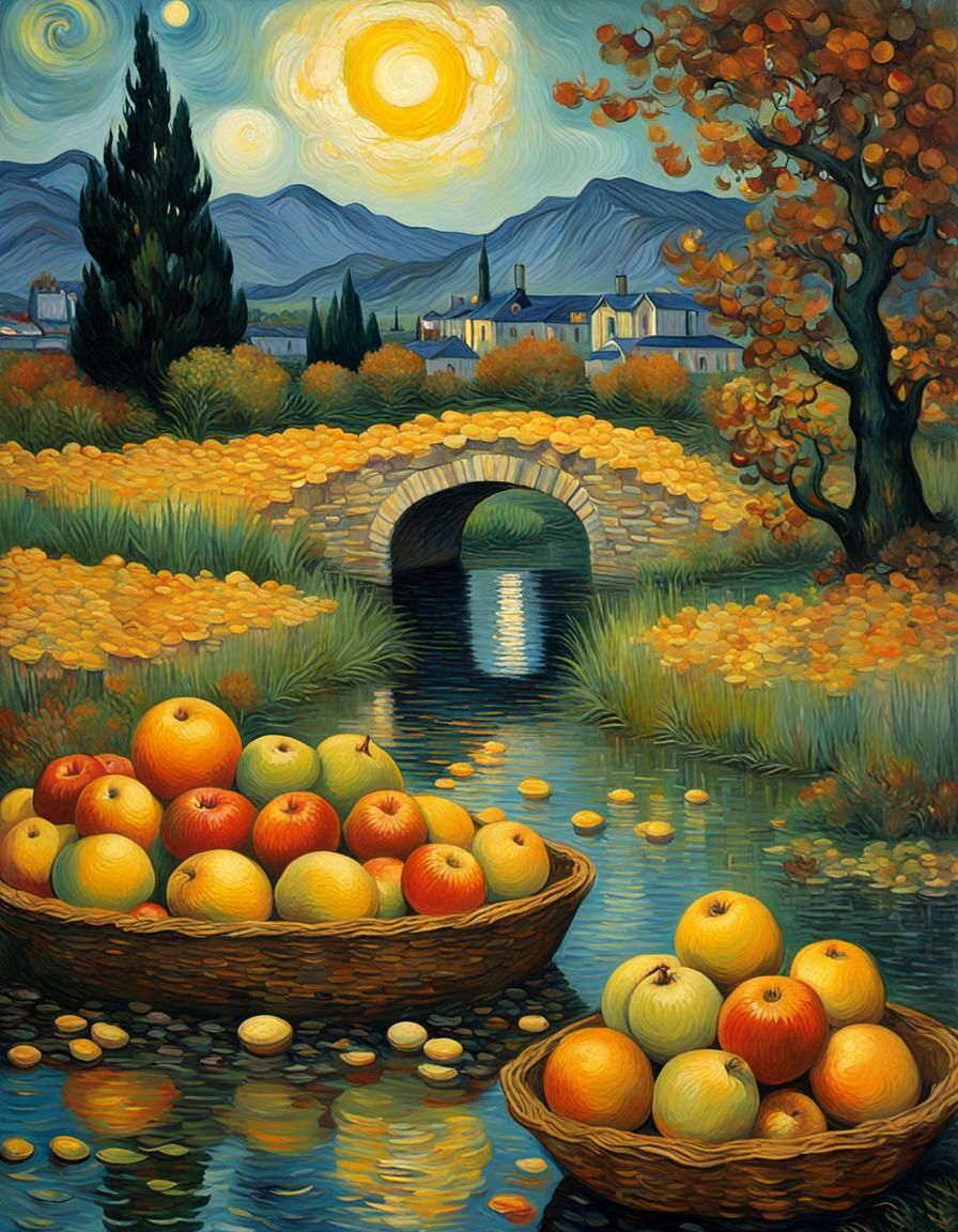 Expressionist Still Life with Food and Sunlight