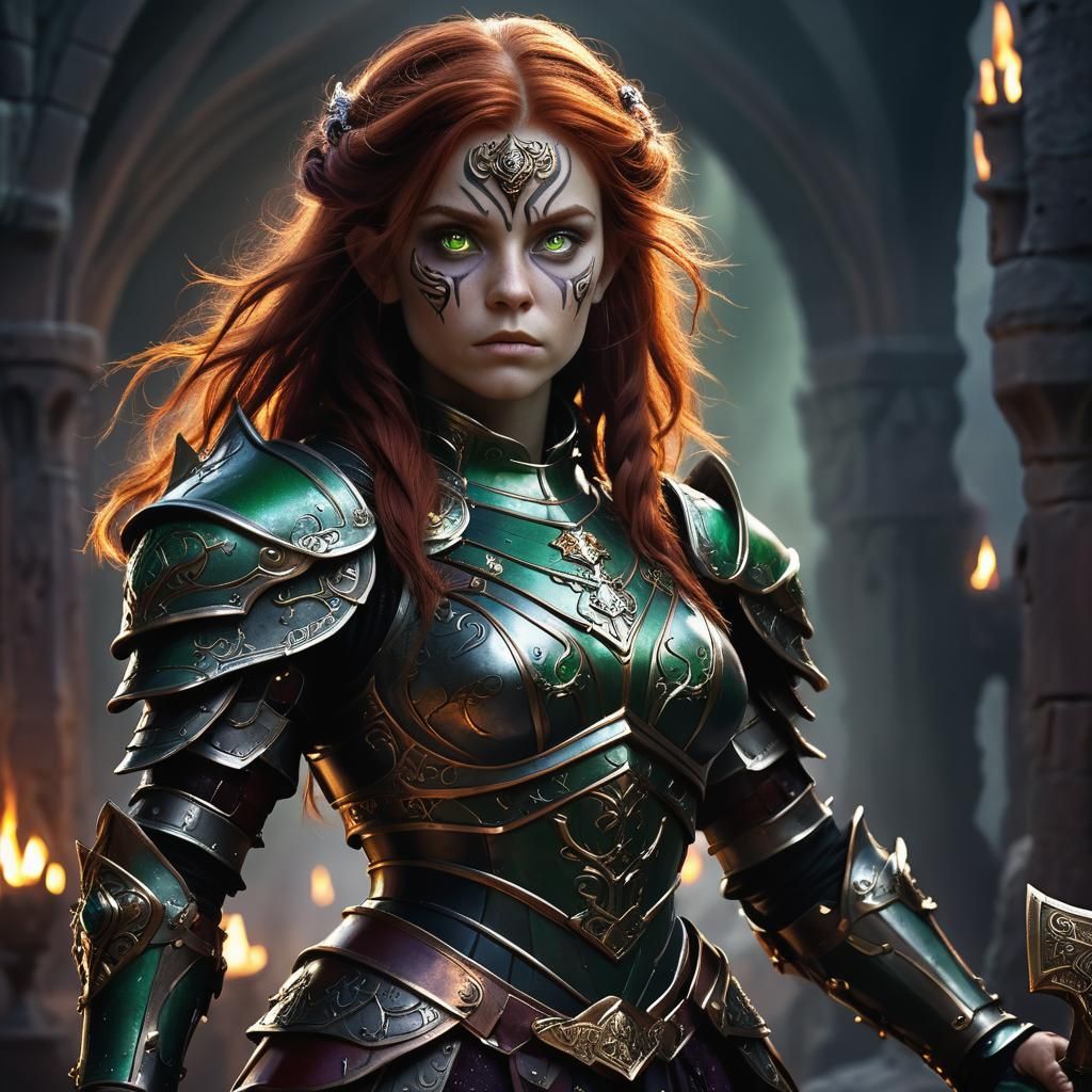 Regal Dark Dwarf Warrior in Crimson Armor