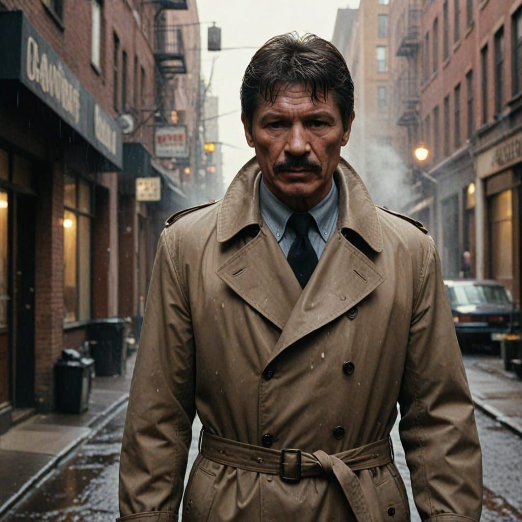 Film Noir Style Image of a Man in City