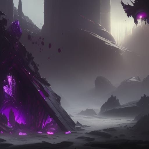 Bloody Purple Crystals: Dark Fantasy Concept Art