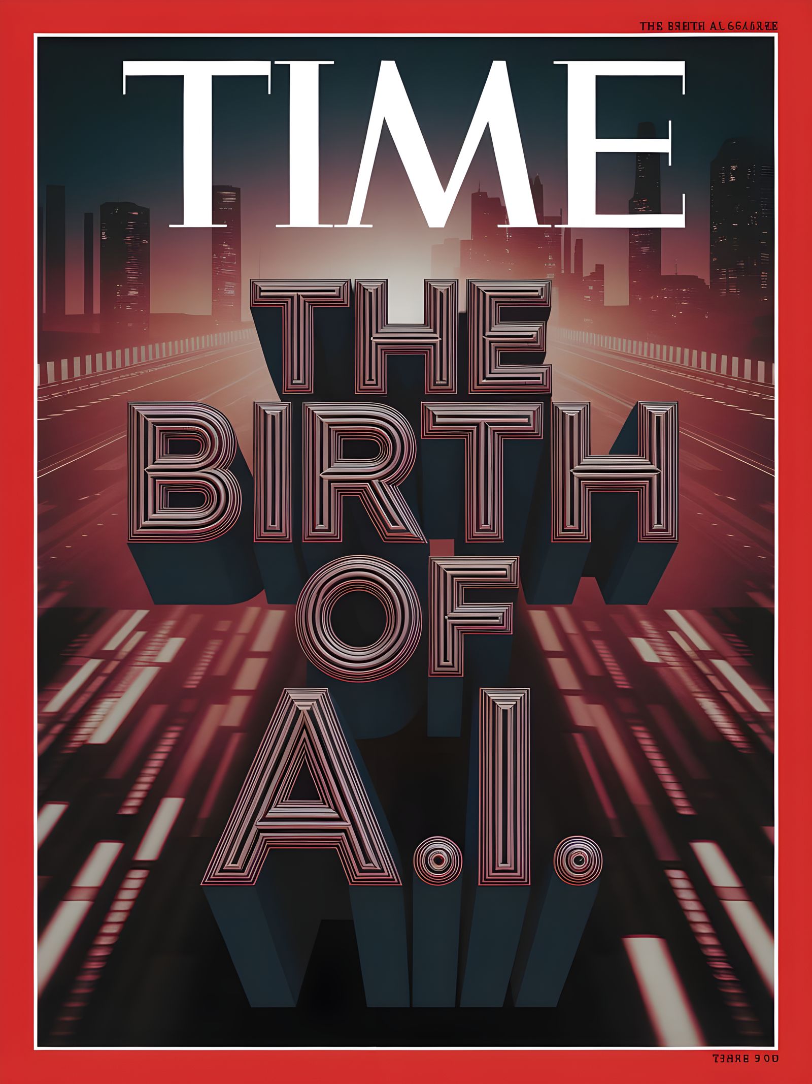 TIME Cover: The Birth Of AI in Dystopian Cityscape