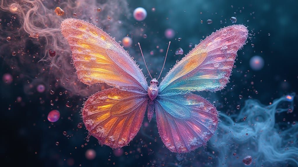 Cosmic Butterflies Unfold from Shattered Crystals in Iridesc...