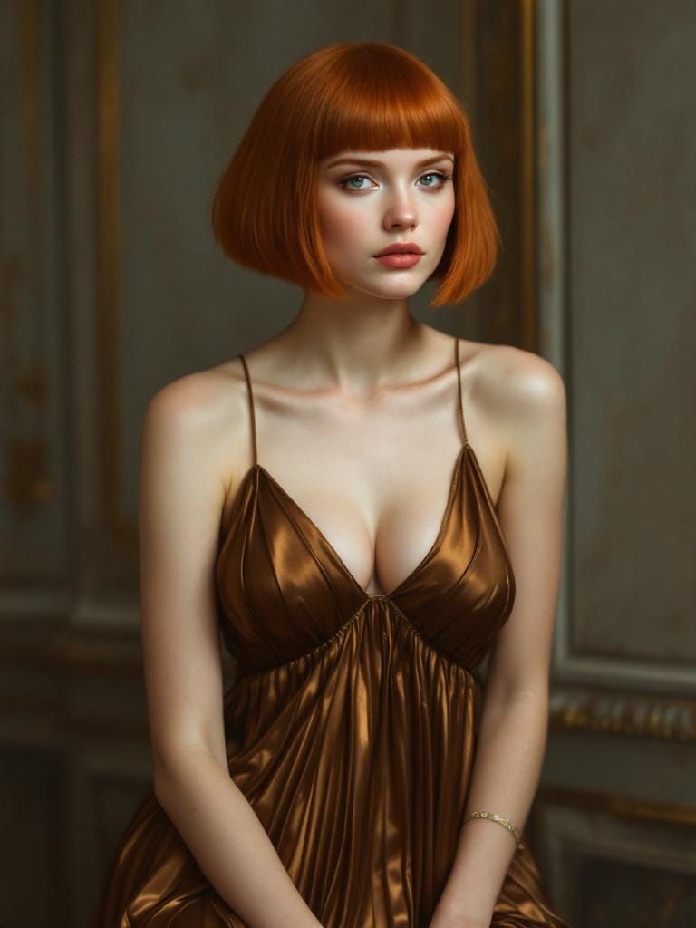 Classical Portrait of Redhead in Rococo Style