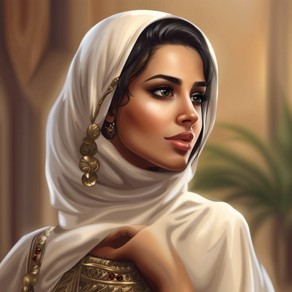 Realistic Portrait of a Saudi Arabian Woman