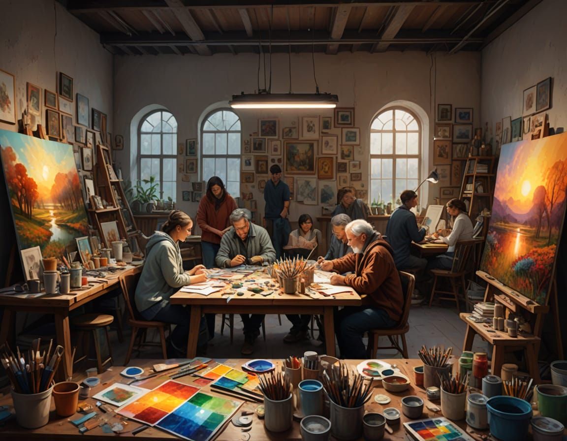 Artists Unite in a Vibrant Studio