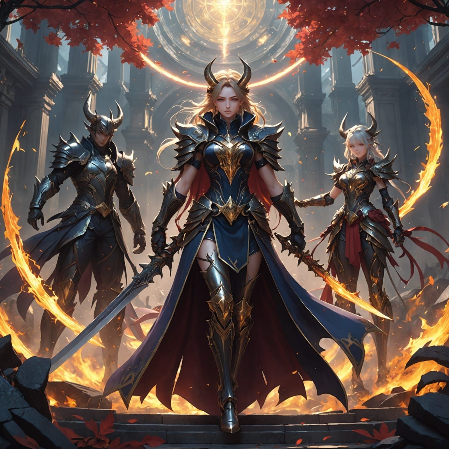 Epic Gods and Demons Unite in 3D Anime Art