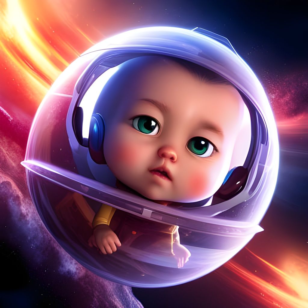 Adorable Chibi Alien Warping Through Space