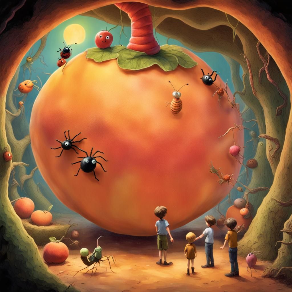 Boy's Adventure Inside a Giant Peach, Stop-Motion Style