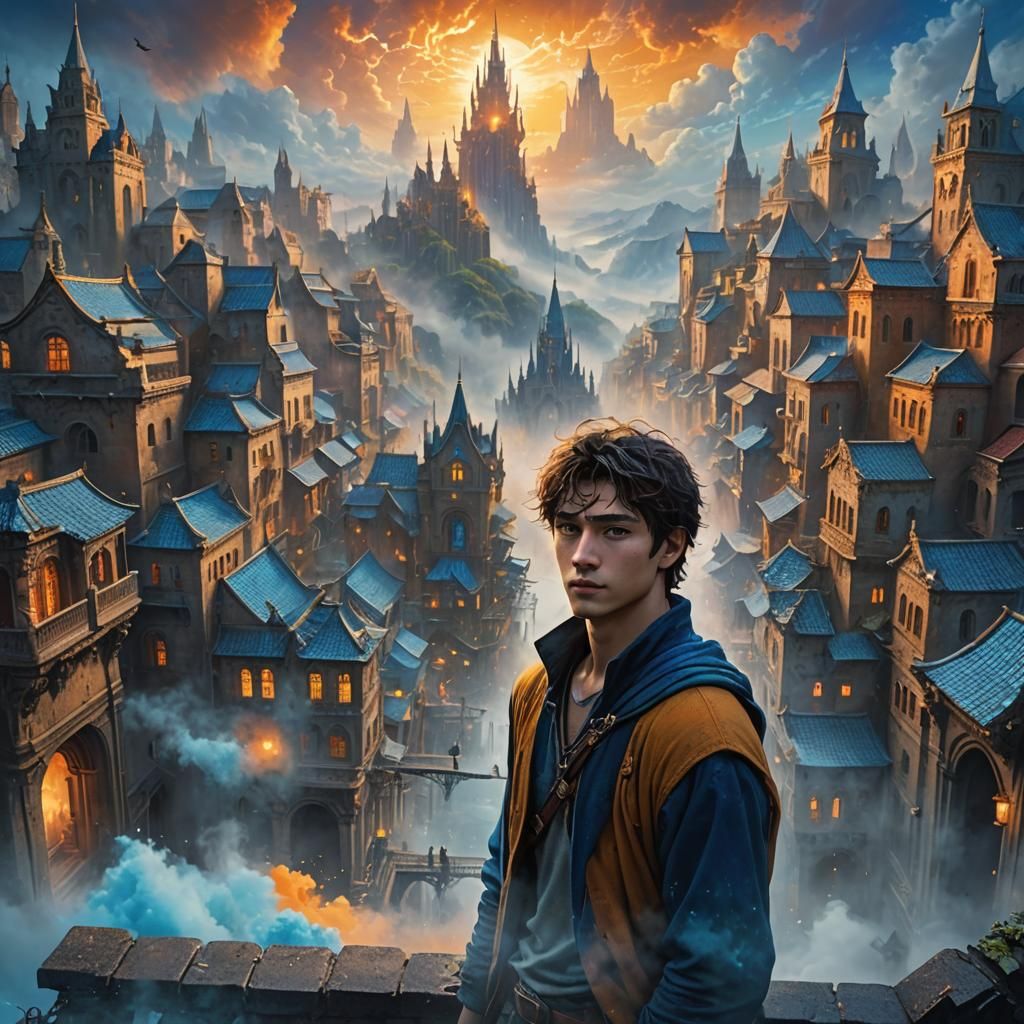 Mystical City Portrait in Maruya Kae Art Style