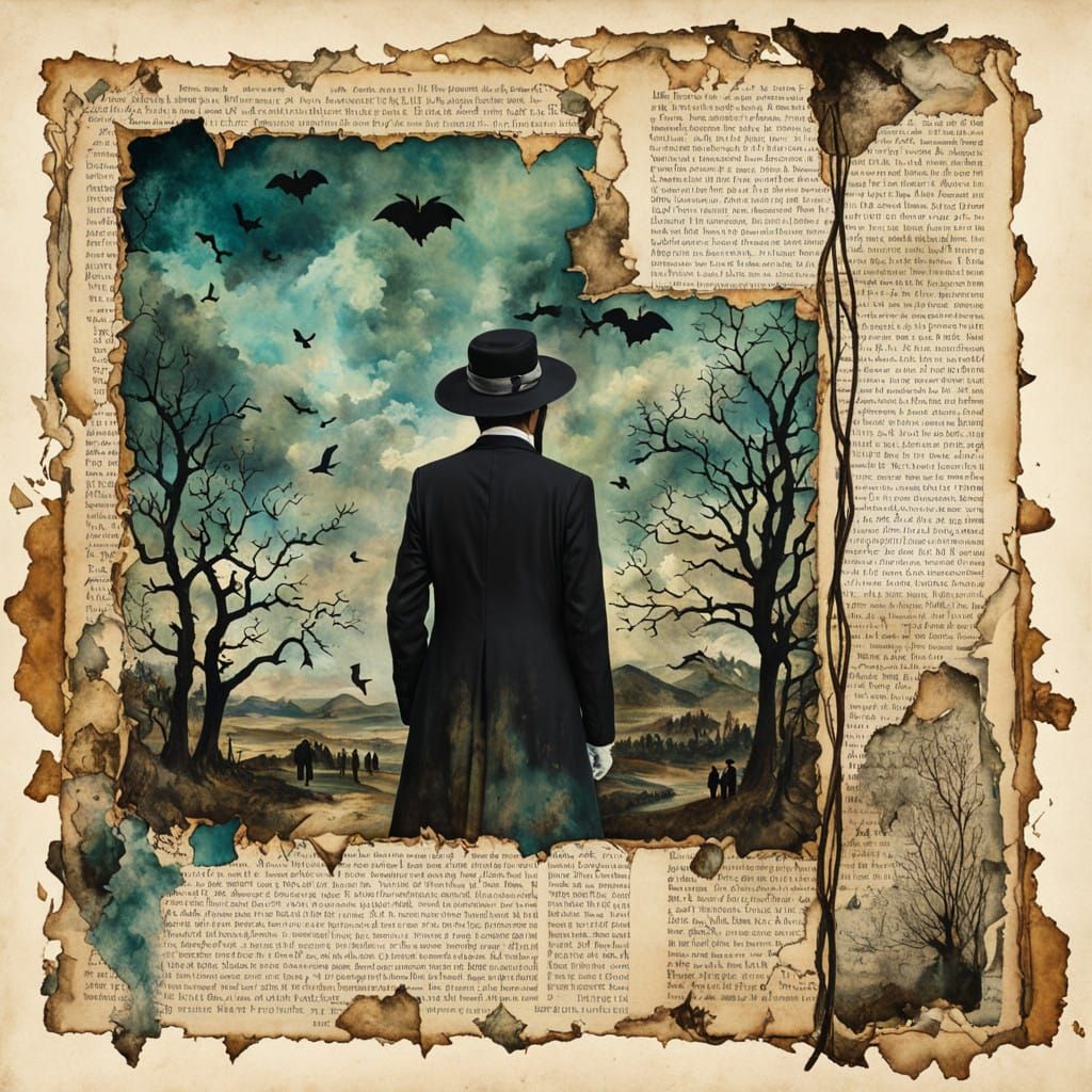 Surreal Vintage Collage with Whimsical Figures