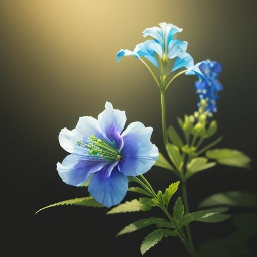 Hyperrealistic Delphinium in Soft Sunlight