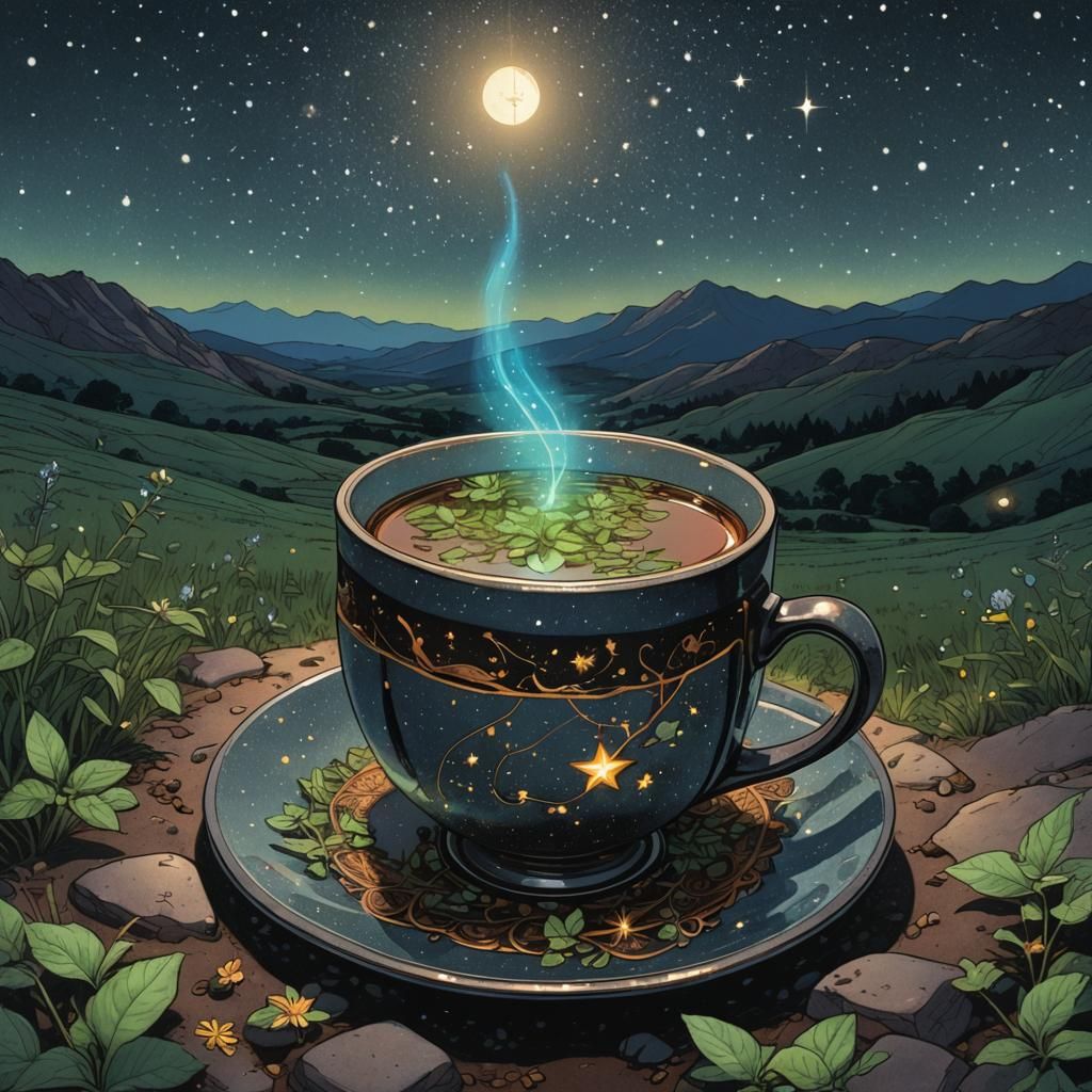Mint and Cocoa Tea Under the Stars