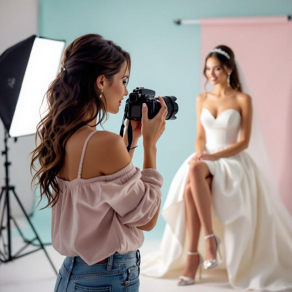 Photographer Captures Friend Trying on Heels in Pastel Studi...