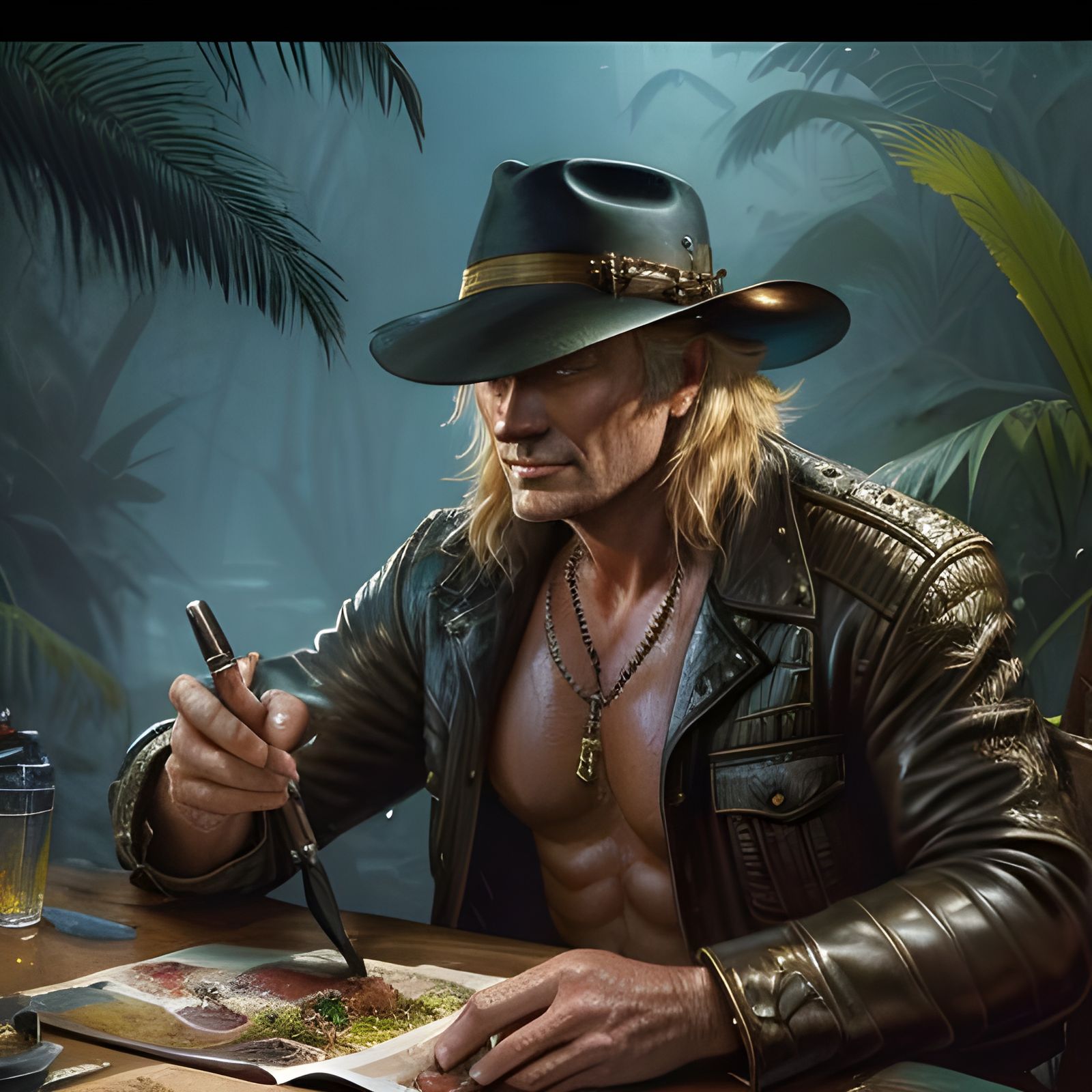Crocodile Dundee Splash Art Storybook Illustration