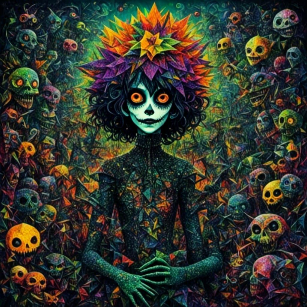 Abstract Digital Art with Bold Color and Texture