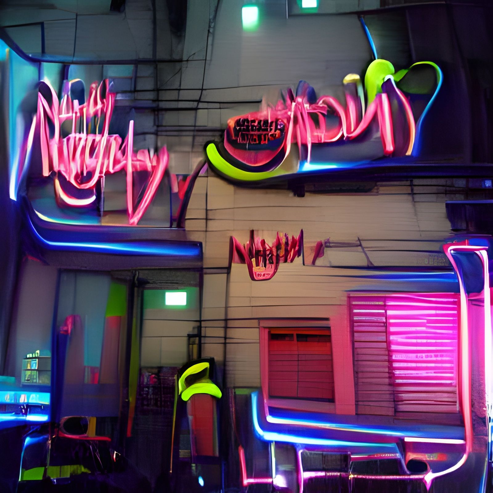 Naughty Neon Night Cafe Scene