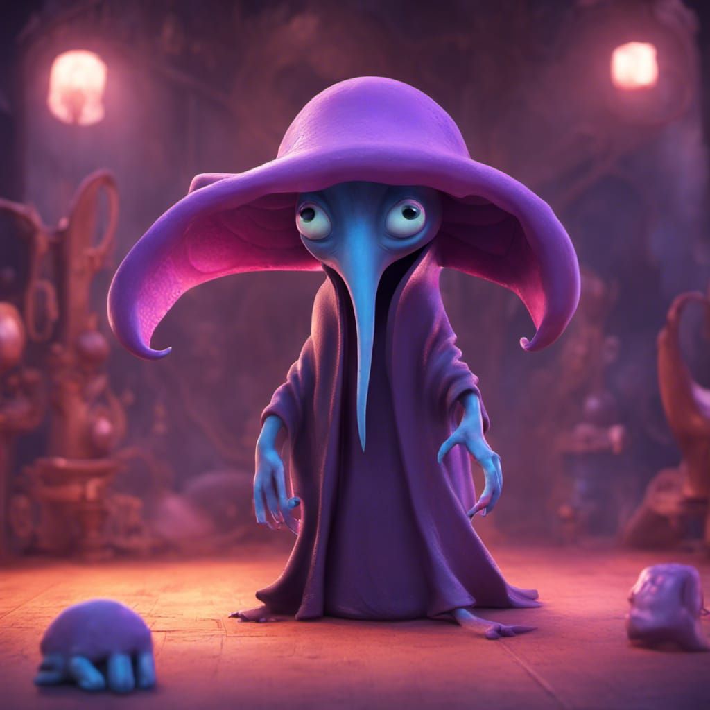 Charming Mindflayer Character in 3D Digital Art