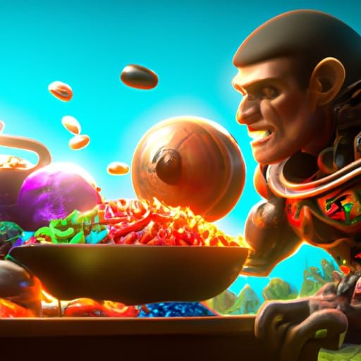 Messi Eats His Beans: Dark Fantasy Concept Art