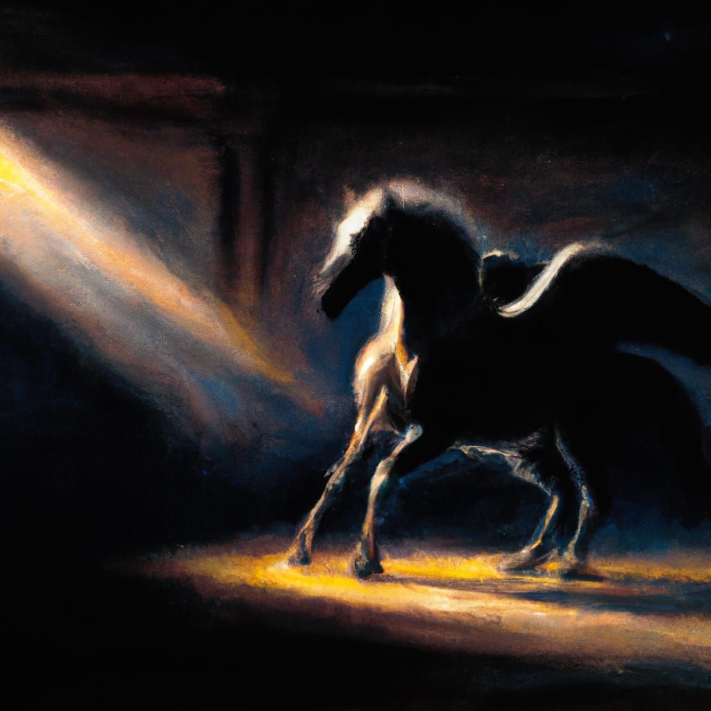 Pegasus in Spotlight: Expressive Oil Painting
