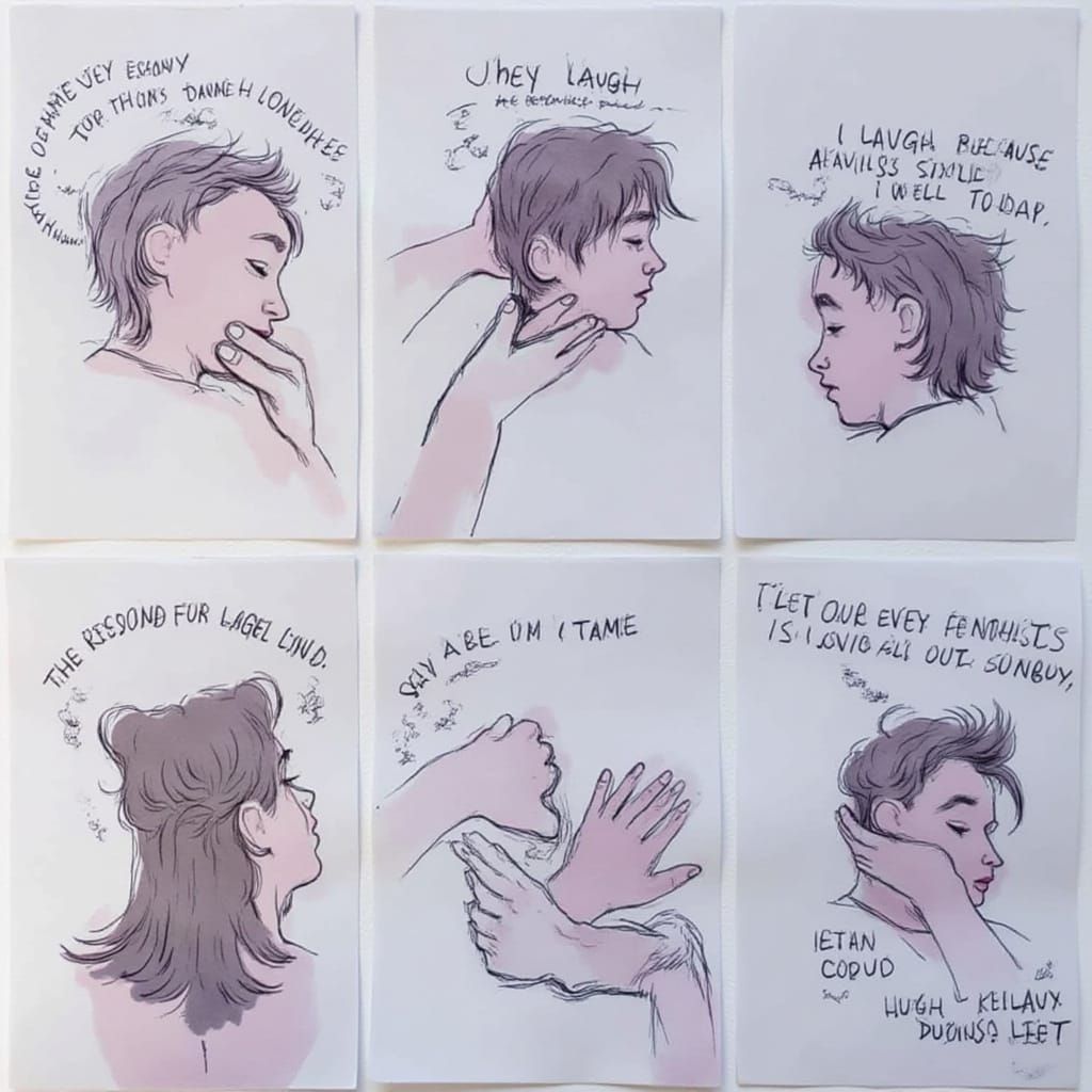 Unique Individual Laughs at Conformity in Expressive Art