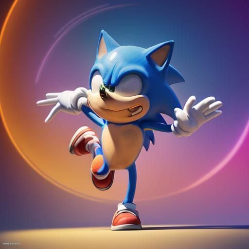 Sonic the Hedgehog: 3D Digital Art by Pixar