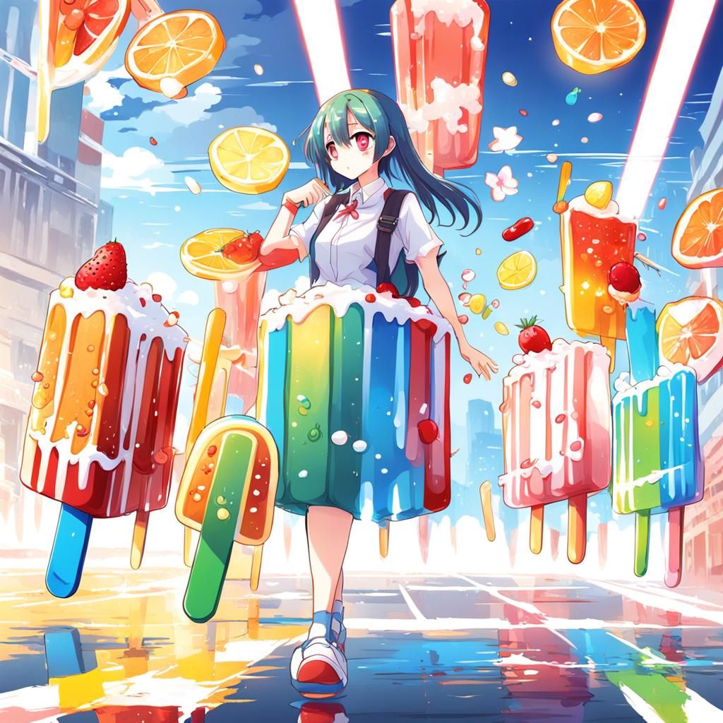 Anime Girl with Popsicle Theme