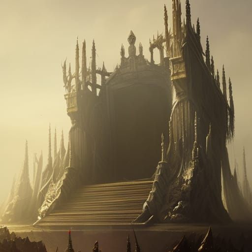 Lily Allen on Throne in Dark Fantasy Style