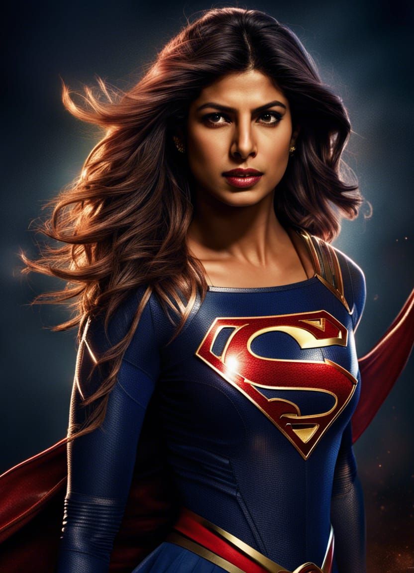 Priyanka Chopra as Supergirl in Hyperrealistic Style