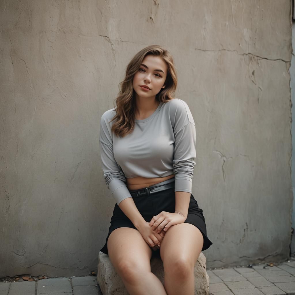 Grinning Russian Girl in Cinematic Film Still