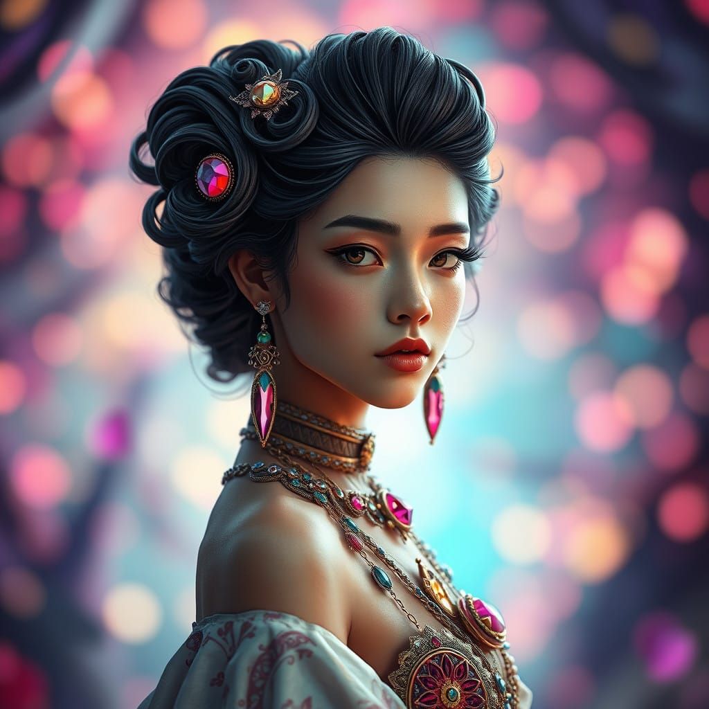 Ethereal Goddess in Dreamy Fantasy Environment