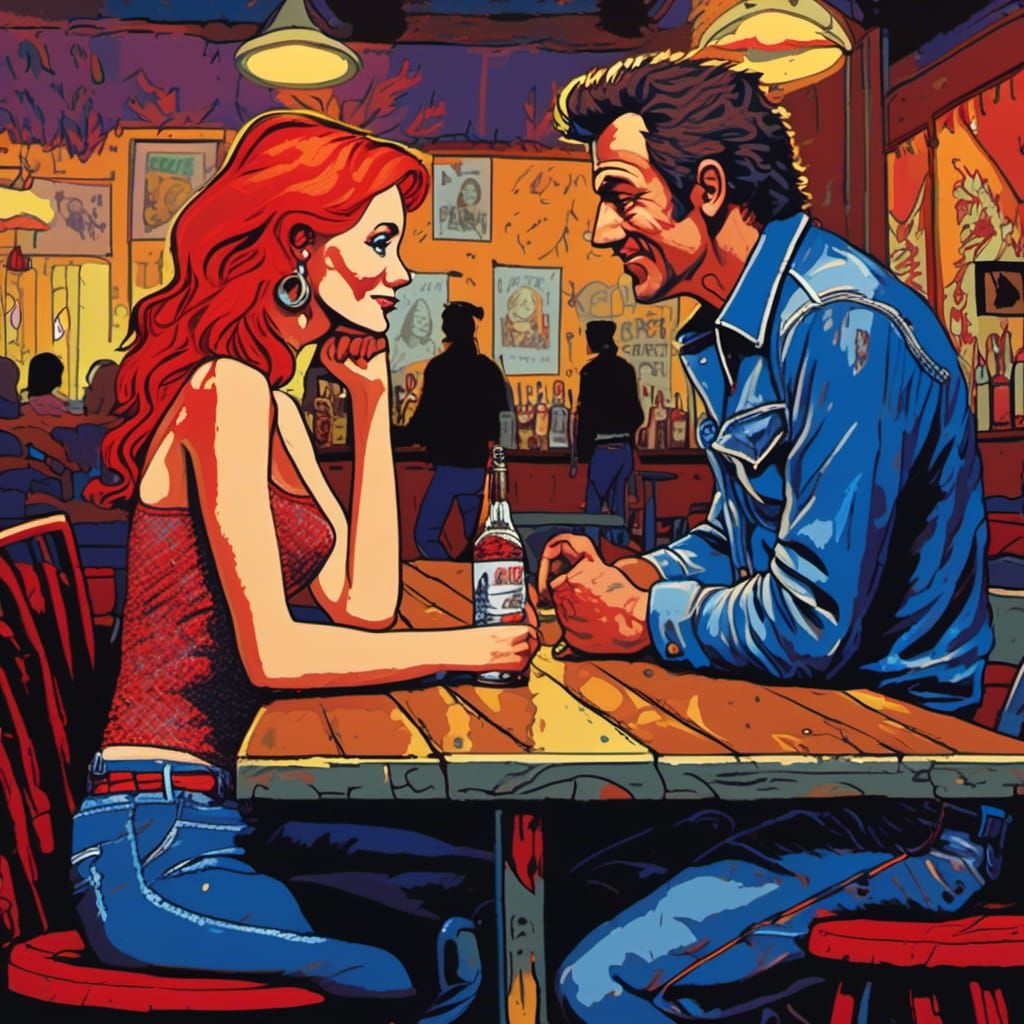 Bruce Springsteen Type Portrait in Pop Art Style