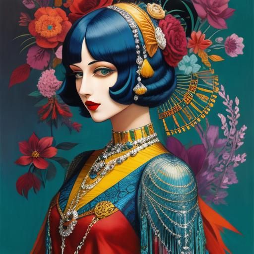 1920s Art Deco Fashion in Abstract Art