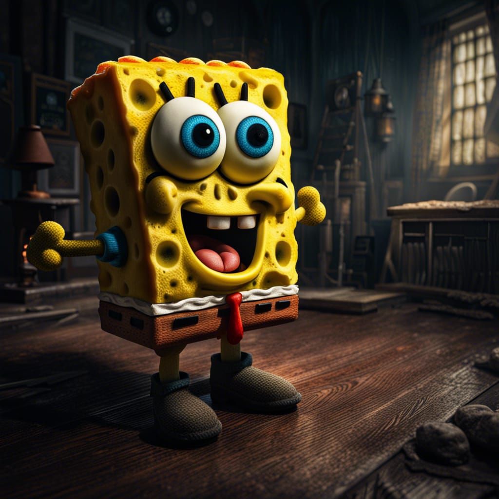 Hyperrealistic Spongebob Squarepants Portrait