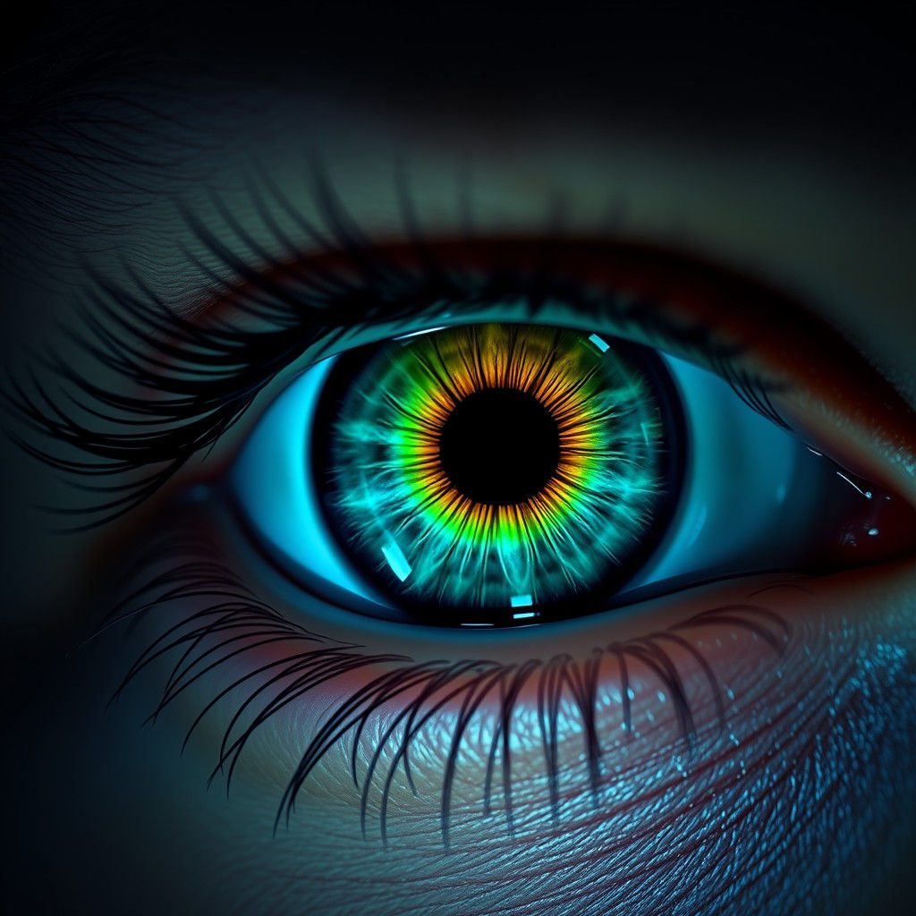 Detailed Eye Portrait with Gradient Iris