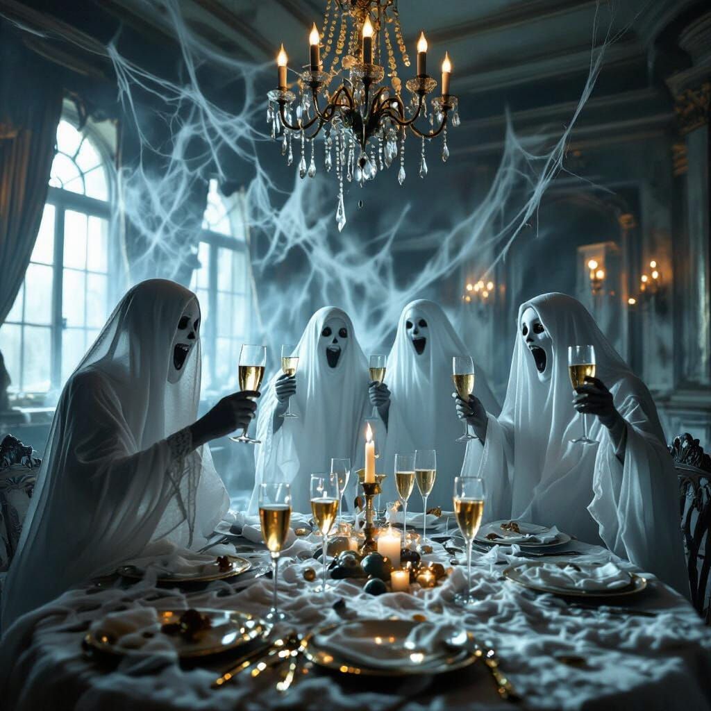 Ghosts Celebrate New Year's Eve in Eerie Ballroom