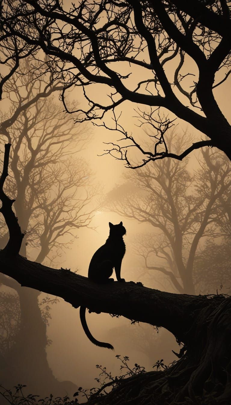 Surrealist Asian Theater Unfolds with Mystical Silhouettes