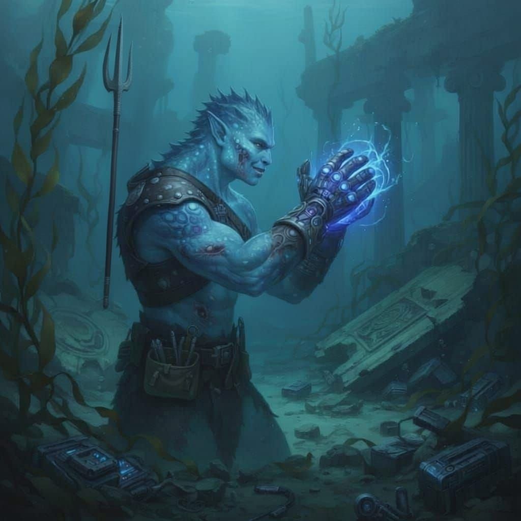 DND Triton Engineer Inspecting Gauntlet Among Sunken Debris